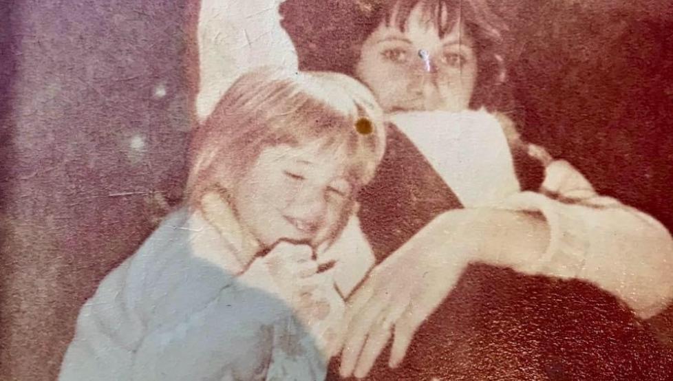 An old photo of Audrey and her mother