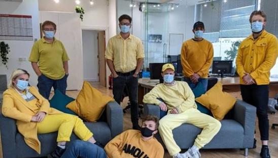 The team at Raffolux going yellow for Hospice Care Week